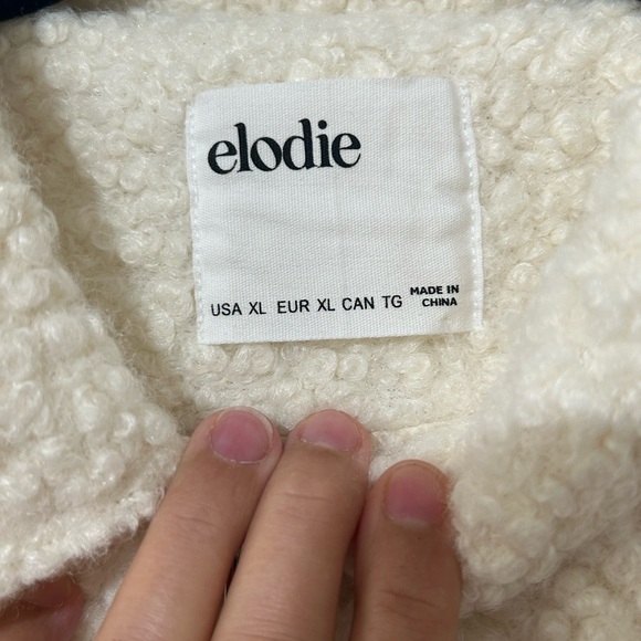 Elodie Women's Minimalist Cozy Full Zip Boucle Cream Jacket Sz XL - Picture 11 of 12